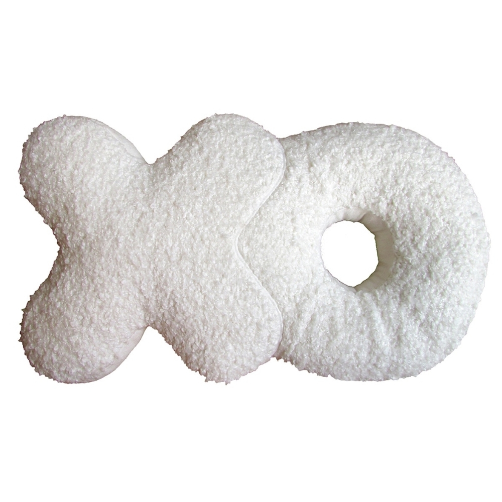 Fuzzy White Place & Time XO Valentine's Day Pillow